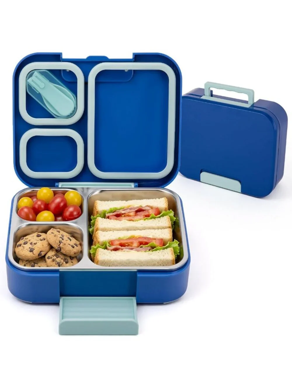 Durable Kids Bento Lunch Box - 3 Compartment Stainless Steel Food Container